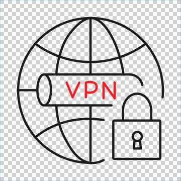 Globe icon and padlock symbol for secure internet connection and data privacy. Stock Illustration