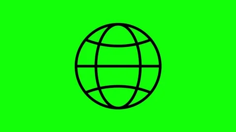 Globe icon animation on green screen with smooth zoom effect for digital project Stock Footage 330156648