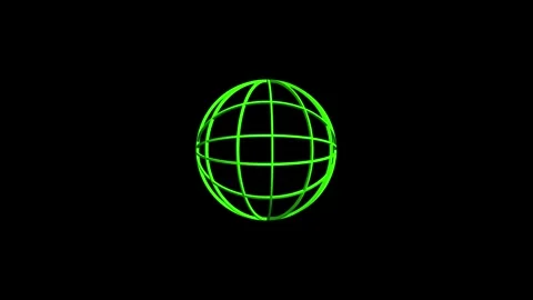 Globe Icon on black screen Vidéo 332984325