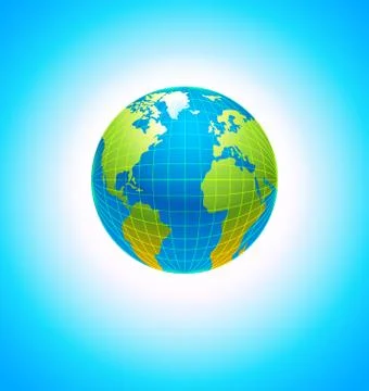 Globe icon on blue background Stock Illustration