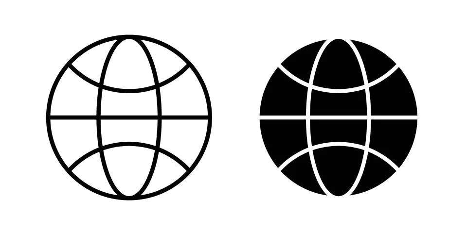 Globe icon concept logo design collection Stock Illustration