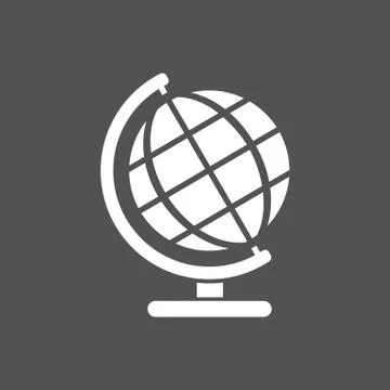 Globe icon on a dark background Stock Illustration