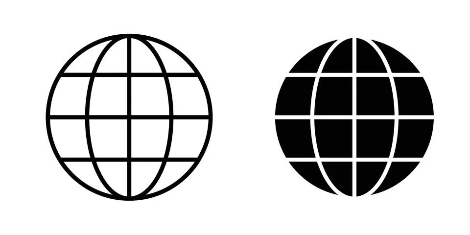 Globe icon for design projects and web UI 스톡 일러스트