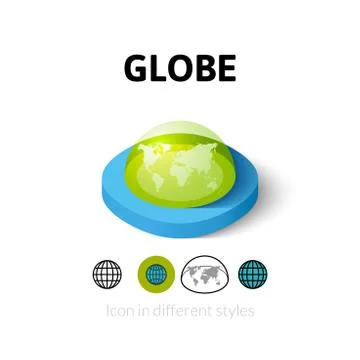 Globe icon in different style Illustrazione stock