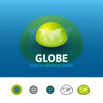 Globe icon in different style Stock Illustration