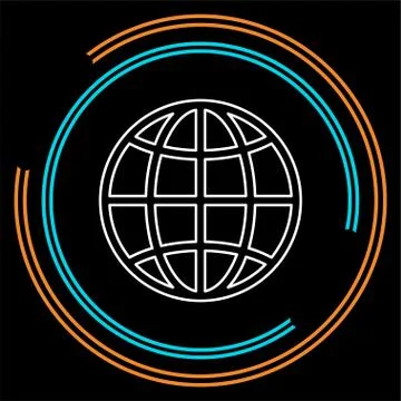 Globe icon, earth planet - global world, global sign - map isolated Stock Illustration
