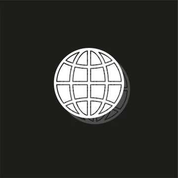 Globe icon, earth planet - global world, global sign - map isolated Stock Illustration
