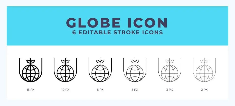 Globe icon. Editable stroke line icon vector illustration. 스톡 일러스트