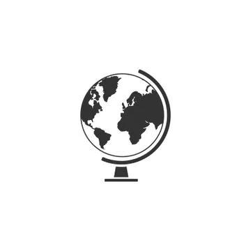 Globe icon flat Stock Illustration