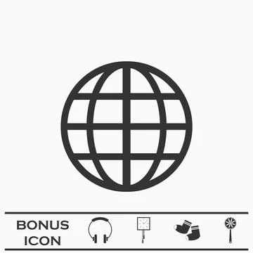 Globe icon flat Stock Illustration