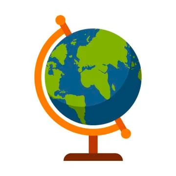 Globe icon in flat style isolated on white background. Vector illustration Stock-Illustration