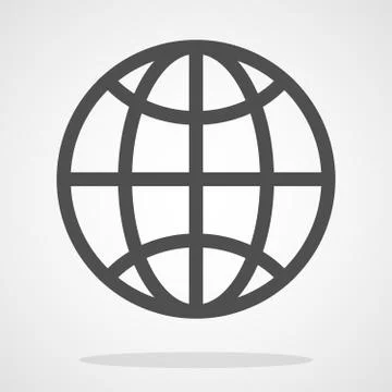 Globe icon in flat style. Vector illustration. Stock Illustration