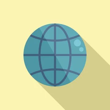 Globe icon flat vector. Computer window Stock Illustration