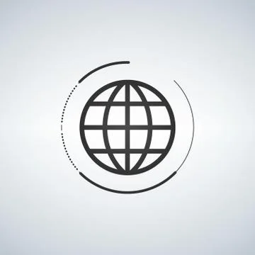 Globe icon globe symbol flat with circle around 스톡 일러스트