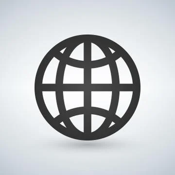 The globe icon. Globe symbol. Flat Vector illustration. Stock Illustration