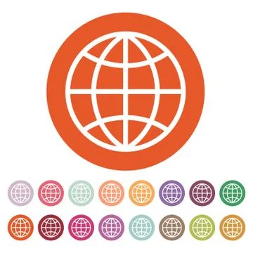 The globe icon. Globe symbol Stock Illustration