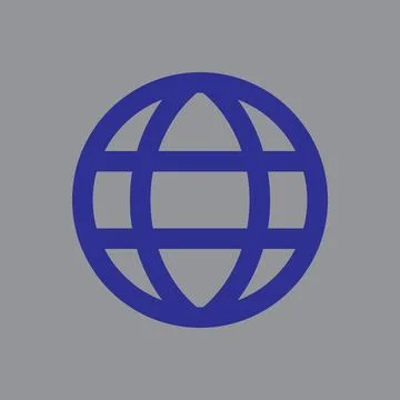 Globe icon. Gray background with blue. Vector illustration. Stock Illustration