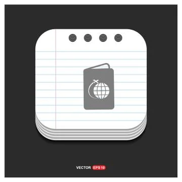 Globe icon Gray icon on Notepad Style template Vector EPS 10 Free Icon Illustrazione stock