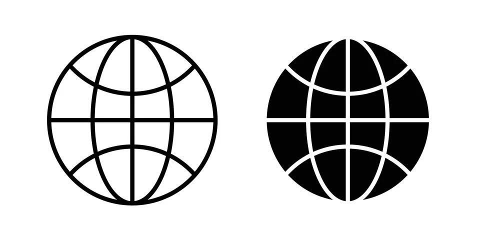 Globe icon illustration. Pixel perfect vector graphics Illustrazione stock