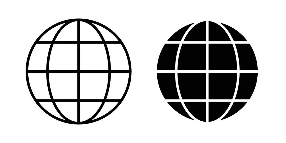 Globe icon Illustration set. Vector Eps10 for apps 库存插图