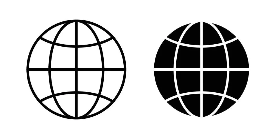 Globe icon Illustration set. Vector Eps10 for apps 库存插图