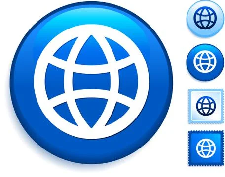 Globe Icon on Internet Button Stock Illustration