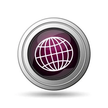 Globe icon. internet button on white background.. 스톡 일러스트