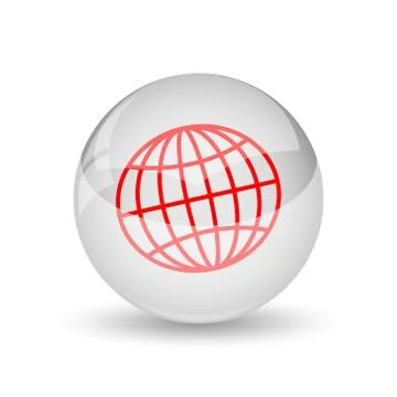 Globe icon. internet button on white background.. 스톡 일러스트