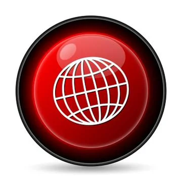 globe icon. internet button on white background.. Illustrazione stock