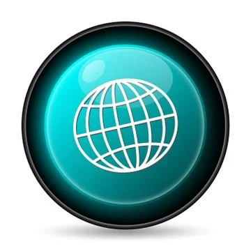 Globe icon. Internet button on white background.. Illustrazione stock