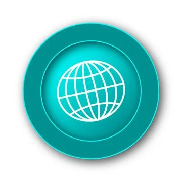  Globe icon. Internet button on white background. 스톡 일러스트