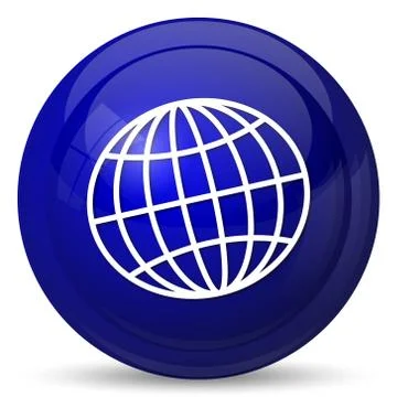 Globe icon. Internet button on white background.. 스톡 일러스트