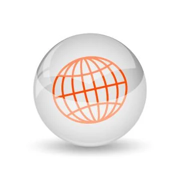 Globe icon. Internet button on white background.. Stock Illustration