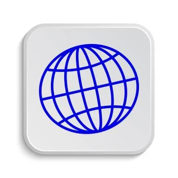 Globe icon. Internet button on white background.. Illustrazione stock