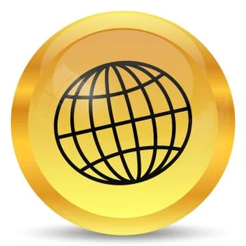 Globe icon. Internet button on white background.. 스톡 일러스트
