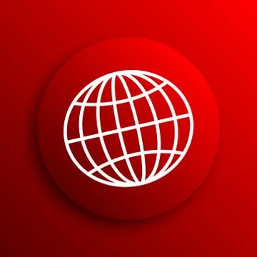 Globe icon. Internet button on white background.. 스톡 일러스트