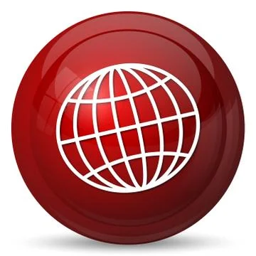 Globe icon. Internet button on white background.. Illustrazione stock
