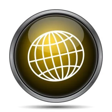 Globe icon. Internet button on white background.. Illustrazione stock