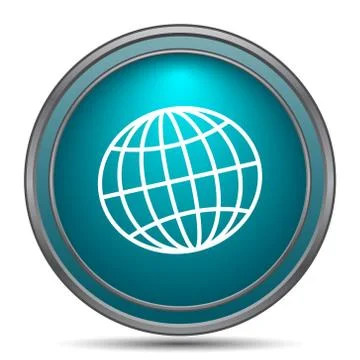 Globe icon. Internet button on white background.. Stockillustratie