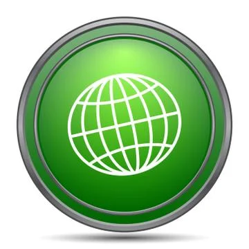 Globe icon. Internet button on white background.. Stockillustratie