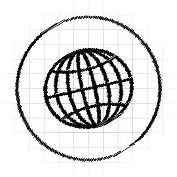 Globe icon. Internet button on white background.. 스톡 일러스트