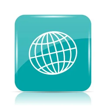 Globe icon. Internet button on white background.. Stockillustratie