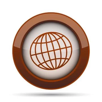 Globe icon. Internet button on white background. . Stockillustratie