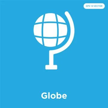 Globe icon isolated on blue background Free Stock Illustration