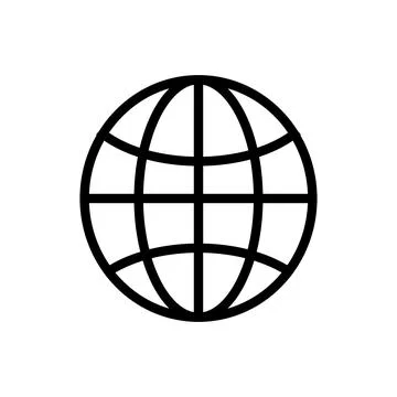 Globe icon line design template isolated Illustrazione stock