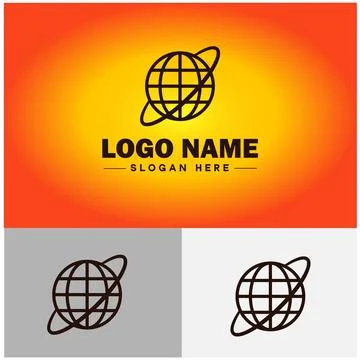 Globe icon logo earth planet vector art graphics for business brand icon glo Illustrazione stock