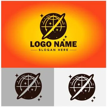 Globe icon logo earth planet vector art graphics for business brand icon glo Stock Illustration