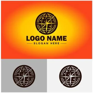 Globe icon logo earth planet vector art graphics for business brand icon glo Stock Illustration