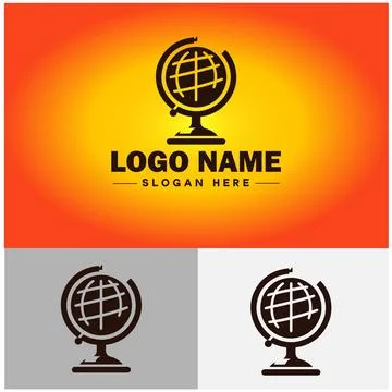 Globe icon logo earth planet vector art graphics for business brand icon glo Stock Illustration