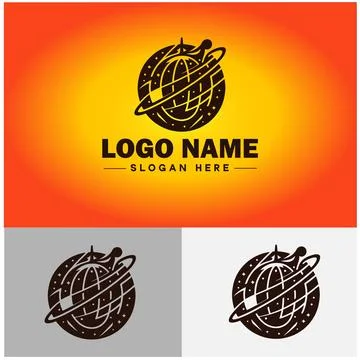 Globe icon logo earth planet vector art graphics for business brand icon glo Stock Illustration